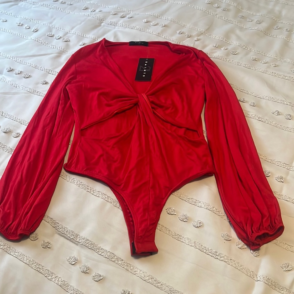 Red Long Sleeve Bodysuit